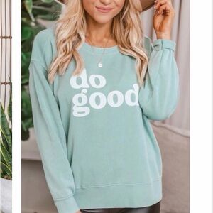 Pink Lily Mint Green Crewneck Sweatshirt